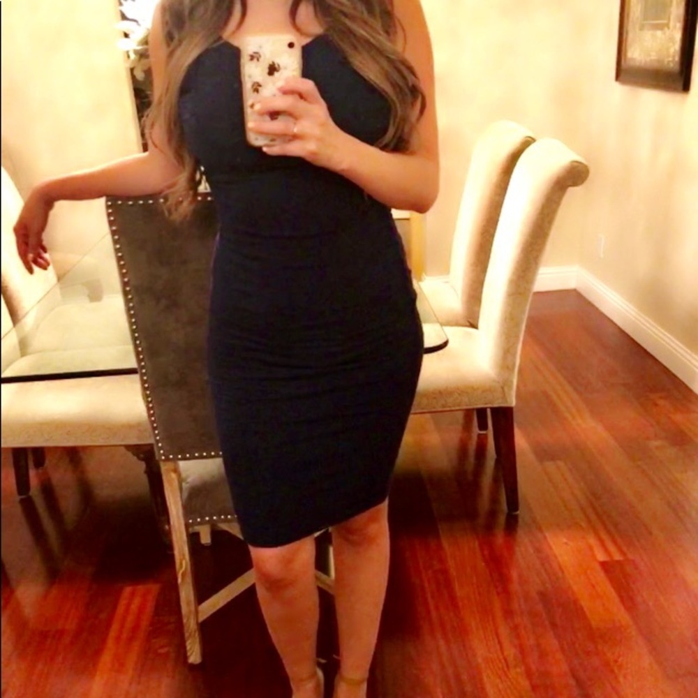 Navy blue midi dress/ maternity dress